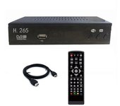 Sintonizador de TV digital DVB T2 HEVC 265 DVB-T2 265 1080P HD Decodificador USB Receptor de TV terrestre Decodificador Enchufe de la UE Negro