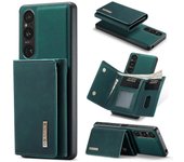 Para Sony Xperia 1 VI Case Kickstand PU Phone Cover con cartera desmontable Verde