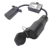 Para convertidor de luz de remolque de EE. UU. a Europa Enchufe plano de 7 vías (vehículo de EE. UU.) a enchufe redondo de 13 pines (remolque de la...