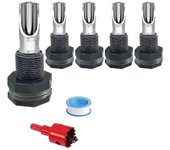 Pezones de bebedero para cerdos de 5 piezas, bebedero automático de agua para chupete de cerdo para barril, sistema de bebedero para cerdos de acer...