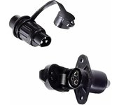 Zócalo de clavijas y enchufe de 3 pines, para remolque de 12 V impermeable Conector macho hembra de enchufe de 3 pines, enchufe de 3 pines