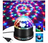 Bola de discoteca LED 51LEDs 12W 7 colores Lámpara de discoteca Luz de fiesta Efecto de luz RGB Iluminación escénica Decoración de luz de fiesta [C...