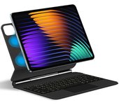 Para Xiaomi Pad 7 Teclado Bluetooth Flotante Magnético (Ruso) + Tableta de cuero con soporte ajustable