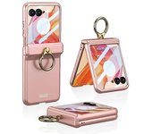 Estuche abatible magnético integrado GKK para Motorola Razr 50 Ultra Rosa