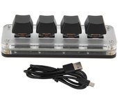 4 teclas totalmente programables Mini teclado mecánico con cable tipo C con una mano para Windows