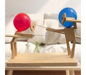 Juego de batalla de globos de bambú para 2 jugadores: juego de globos boom boom, juego de marionetas de esgrima de madera hecho a mano para emocion...