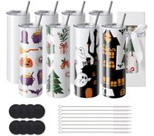 Succebuy Paquete de 8 vasos de sublimación rectos, vaso en blanco de 30 oz a granel, vasos de doble pared de acero inoxidable, para prensa de calor...