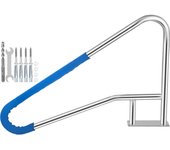 Succebuy Barandilla de piscina 55x32 Barandilla de piscina 304 Acero inoxidable 250LBS Capacidad de carga Plata Barra de piscina a prueba de herrum...