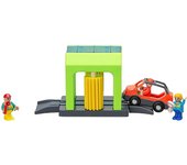 Ubiuo Simulación de lavado de autos Compatible con vías de tren de madera Juguetes ferroviarios para niños (lavado de autos) lavado de coches -