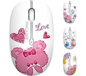 Ubiuo M101 Ratón inalámbrico lindo ratón de computadora silencioso con receptor USB, mouse de viaje inalámbrico óptico 2.4G 1600 DPI compatible con...
