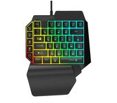 K15 Teclado para juegos con una sola mano Teclado de minijuego ergonómico portátil retroiluminado RGB