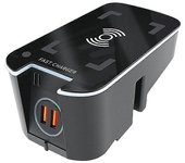 Soporte de teléfono de placa de carga de cargador inalámbrico de automóvil de 15 W para XC90 S90 XC60 VC60 S60 V90 -- negro