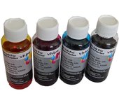 vhbw 4x Tinta de recambio compatible con la impresora Ricoh - Juego de recambio Tinte cian, Tinte magenta, Tinte negro, Tinte amarillo, 100ml negro...