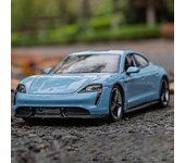 1:24 Taycan Turbo S Modelo de coche de aleación Diecasts Juguete de metal Colección de modelos de coches deportivos Regalos para niños Azul 1