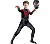 Duqi Miles Morales Disfraz Spiderman Cosplay Jumpsuit Halloween Cosplay Suit 150cm