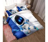 o1522 Sábanas ASTRO BOT CuteJuego de ropa de cama Juego de edredón Tamaño de cama Juego de cama para niños adultos Funda de edredón Funda de almoha...