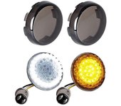 4PCS Luces de giro delanteras ahumadas Panel de luces LED Motocicleta 1157 Kit de inserción para Dyna Road Street Glide Color de la foto