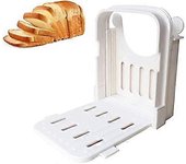 Cortadora de pan para pan casero, PERFETSELL Máquina cortadora de pan ajustable de 4 espesores plegablemarrón Blanco