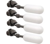 4 PAQUETE Válvula de flotador de agua de 3/4 pulgadas con válvula de bola de flotador de filtro de agua de plástico de brazo ajustable para agua Bl...