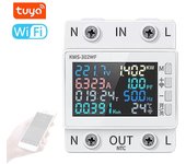 Tuya WiFi 8 en 1 Medidor de potencia Pantalla a color 2P Medidor de energía de CA multifunción Teléfono móvil de forma remota APLICACIÓN C Multicol...