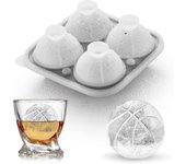 Molde de cubitos de hielo de pelota de fútbol de silicona, bandeja de cubitos de hielo de baloncesto, molde de bola de hielo de esfera redonda de 2...