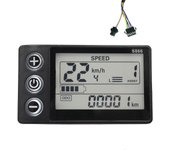 24V-60V S866 Panel del controlador Tablero Pantalla LCD impermeable para bicicleta eléctrica Sc Negro