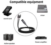 Cable de audio Xlr a Dual Rca A1 Xlr Macho 3 Pines A Enchufe Dual Rca Macho Amplificador De Cable De Audio Estéreo Mi Hy Negro
