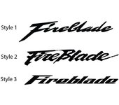 Otwoo para 2pcs Set Of 2 Fireblade Decal Sticker Cbr 600rr 1000rr Car Styling Negro Style1