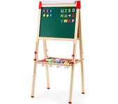 Vevor Caballete artístico para niños, caballete artístico para niños de madera 3 en 1 de doble cara con pizarra magnética, tablero de dibujo de pie...