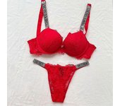Sexy Lingerie Comfort Women Set Push Up Bra S Secret Lingerie Set Woman ROJO 75B