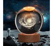 Gran luz nocturna de bola de cristal de la galaxia 3D, lámpara de cristal 16 que cambia de color con control remoto para la decoración del dormitor...