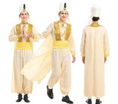 Disfraz de Príncipe Indio para Hombre Aladdin Cosplay Disfraz de Fiesta de Carnaval de Halloween M
