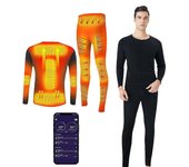Conjunto de ropa interior térmica de calefacción para hombres, USB Electric Heated Underwear Base Layer Top And Bottom Long Johns Set s