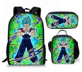 Nueva Mochila Dragon Ball de dibujos animados de anime Mochila escolar de escuela primaria y secundaria Bolsa de hombro Bolsa de lápices Juego de t...