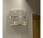 Inducción automática 3d Reloj de pared de esquina de doble cara cosmetic