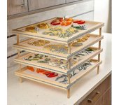 Rejillas de secado de hierbas para pasta de madera Multiusos Soporte para secador de alimentos de 2 niveles Practical -Sy Single Layer