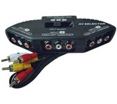 Interruptor AV de audio y video de 3 vías, selector de caja, interruptor divisor con cable para TV, dispositivos de reproductor de DVD X-Box Negro
