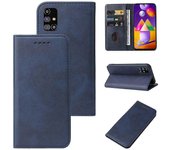 Para Samsung Galaxy M31s Cierre magnético Funda de cuero para teléfono Azul