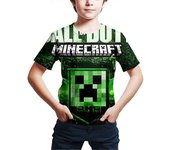 Minecraft Juego Impreso Boy Tops de manga corta Camiseta de verano