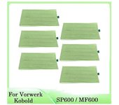 Paño de fregona para Vorwerk Kobold SP600 MF600 Aspiradora Piezas de repuesto Accesorios Barredoras de alfombras lavables en seco y húmedo Verde 6PCS