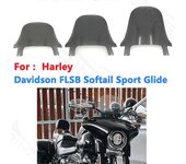 Para Harley Davidson FLSB Softail Sport Glide 2018 2019 2020 2021 Parabrisas Touring Parabrisas Deflectores de viento Negro Gris 277MM Gris