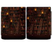Para PocketBook InkPad Color 2 / 3 PB743 E-Reader Case Pattern Printing PU Leather Flip Cover Biblioteca