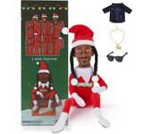 HaKeLai Muñeca elfa de Navidad con Snoop en una escalera, exquisito accesorio de caja de regalo, decoraciones de árbol de Navidad de mesa para el h...