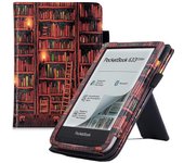 unbrand Pocketbook 606/616 Pocketbook 627/628 Pocketbook 632/633 Color 2020 Funda para eReader - con Soporte/Correa de Mano/Auto Sleep/Wake biblioteca