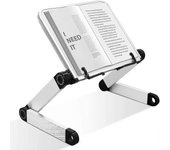 Soporte de libro ajustable, altura y ángulo ajustables, soporte de libro ergonómico con clips para libros escolares grandes, tableta