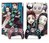Playstation 5 Ps5 Console Sticker Disk Controllers Demon Slayer Decal Cover Decoración
