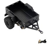 Remolque de metal con neumáticos configurados para 1/18 Rc Crawler Car Traxxas Upgrade Dz (negro)