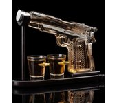 Unbrand Regalos para Papá de los Hombres, Juego de Decantador de Whisky con 2 Vasos de Chupeto, Juego de Decantador de Whisky de Pistola Pistola Re...