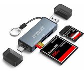 Lector de tarjetas 3 en 1 Lector de tarjetas inteligentes de memoria TF CF SD Adaptador de tarjeta flash compacto para computadoras portátiles YC-721
