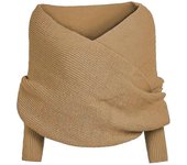 Women Knitted Sweater Tops Scarf With Sleeve Wrap Winter Warm Shawl Scarves-